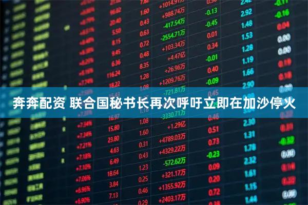 奔奔配资 联合国秘书长再次呼吁立即在加沙停火