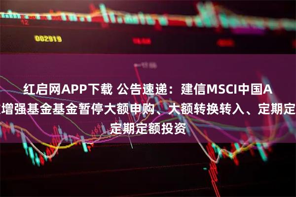 红启网APP下载 公告速递：建信MSCI中国A股指数增强基金基金暂停大额申购、大额转换转入、定期定额投资
